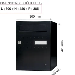 Boite à colis Eclipse 1 porte noir mat RAL 9005 M