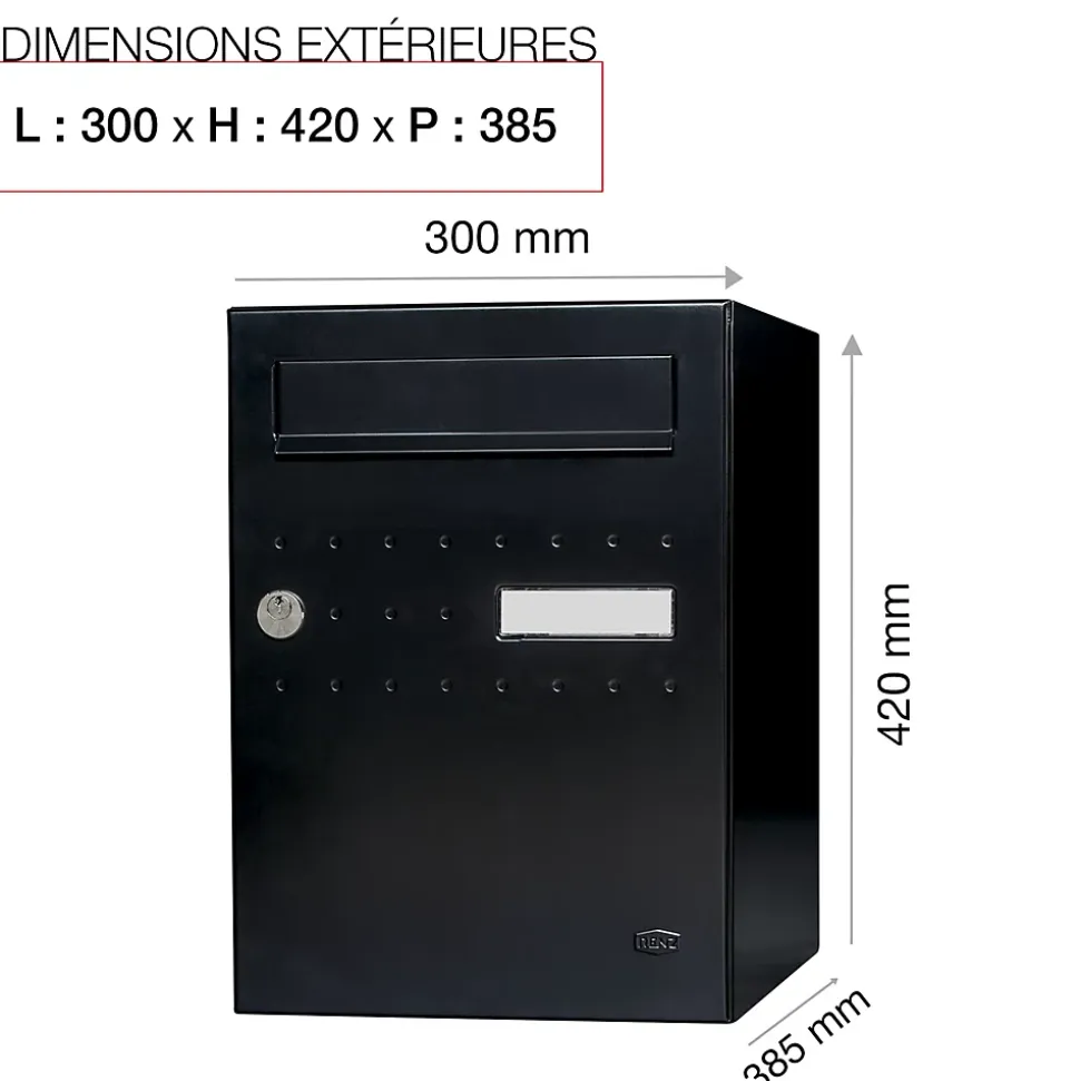 Boite à colis Eclipse 1 porte noir mat RAL 9005 M