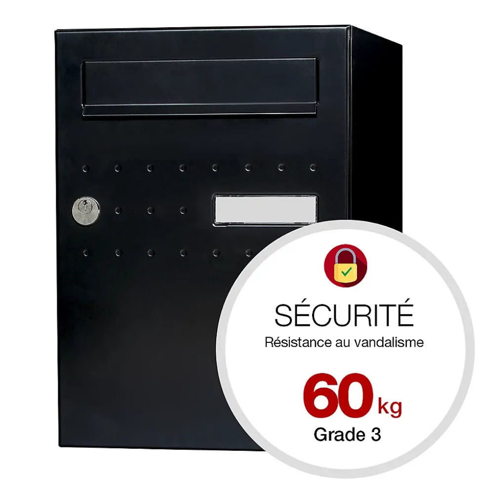 Boite à colis Eclipse 1 porte noir mat RAL 9005 M