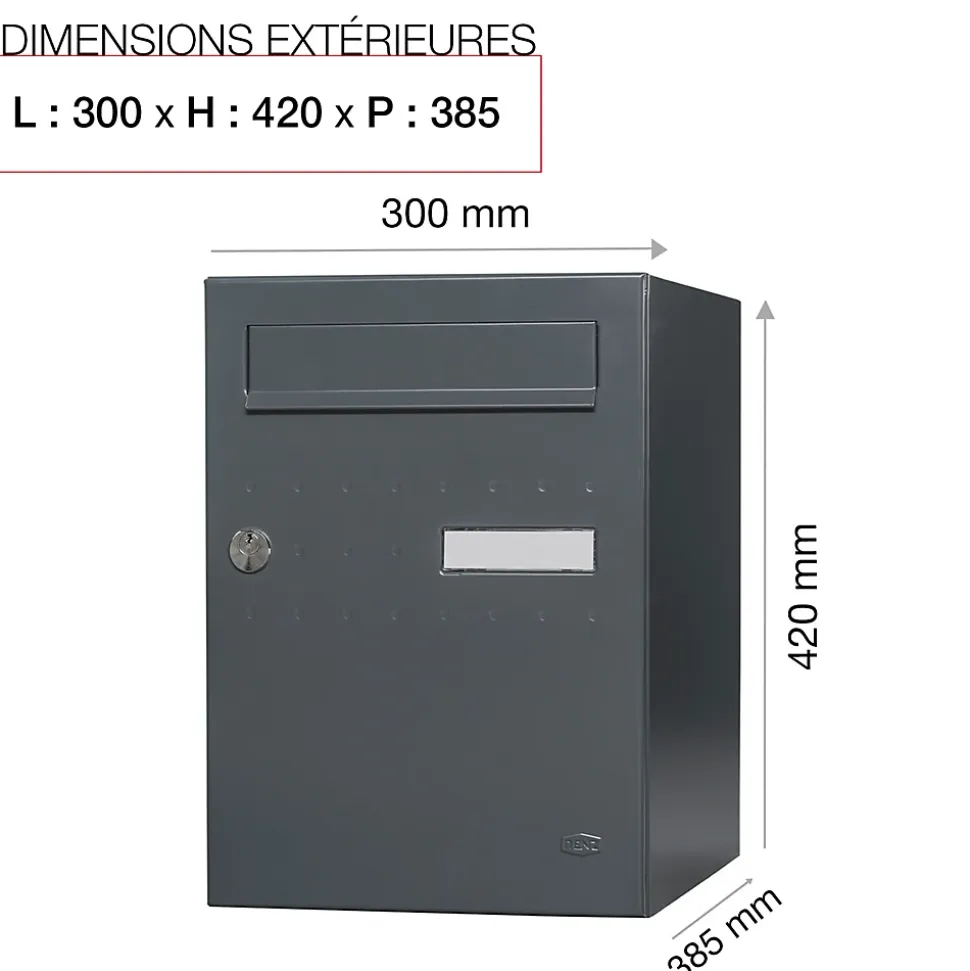 Boite à colis Eclipse 1 porte gris anthracite mat RAL 7016 M