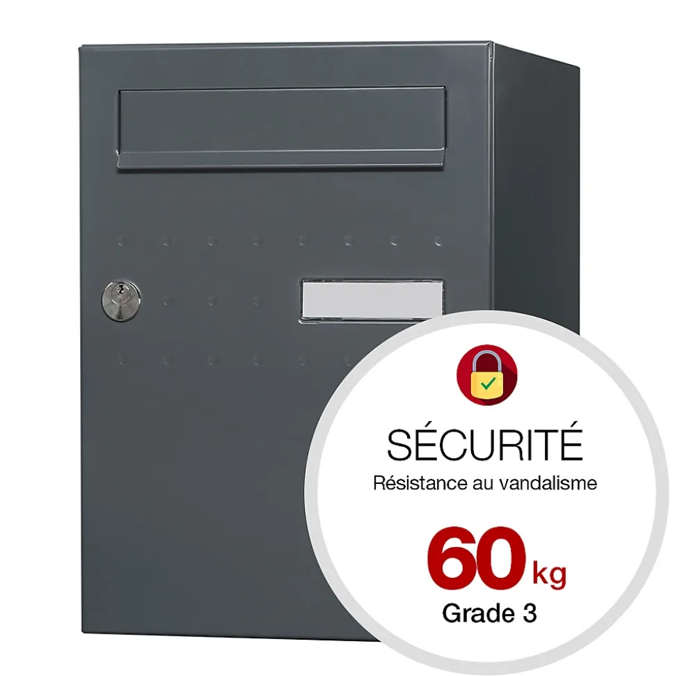 Boite à colis Eclipse 1 porte gris anthracite mat RAL 7016 M