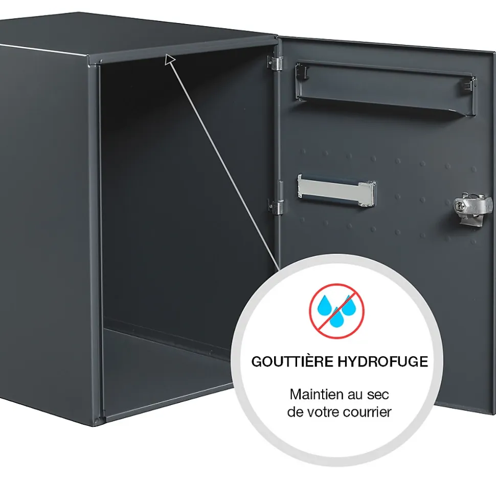 Boite à colis Eclipse 1 porte gris anthracite mat RAL 7016 M