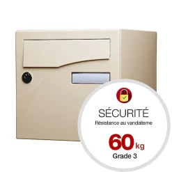 Boite aux lettres Préface 1 porte Ivoire brillant RAL 1015B