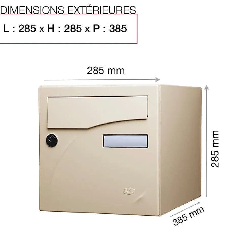 Boite aux lettres Préface 1 porte Ivoire brillant RAL 1015B