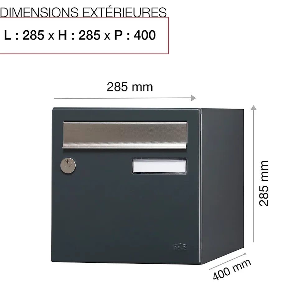 Boite aux lettres Allure 2 portes gris anthracite 7016M