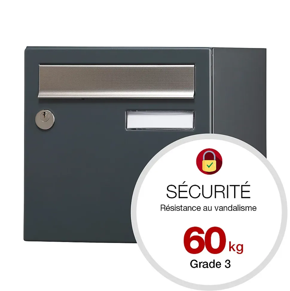 Boite aux lettres Allure 1 porte gris anthracite 7016M