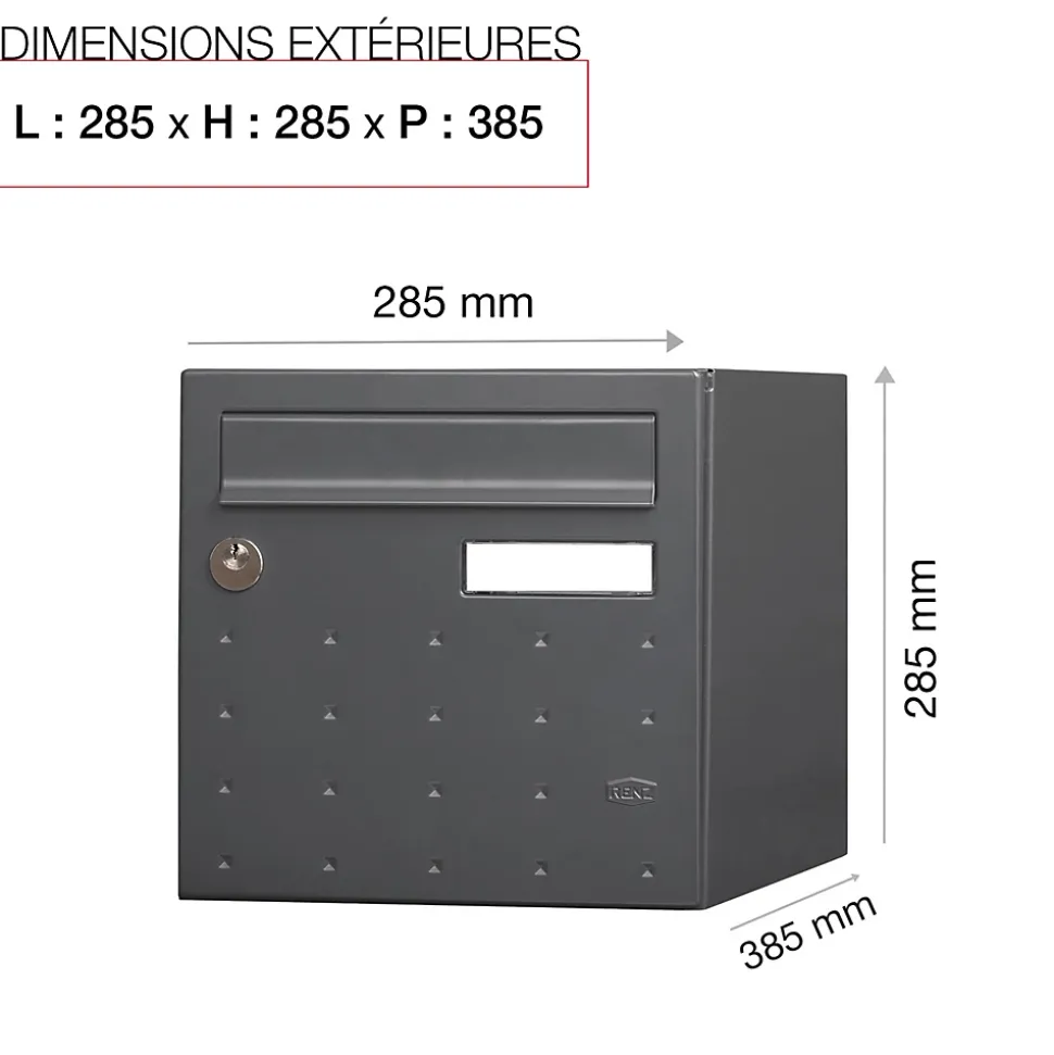 Boite aux lettres CubYsm 1 porte Gris anthracite 7016M