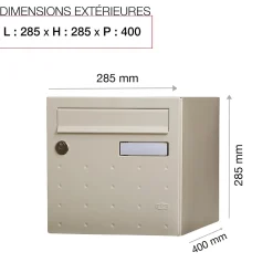 Boite aux lettres CubYsm 2 portes Ivoire 1015B