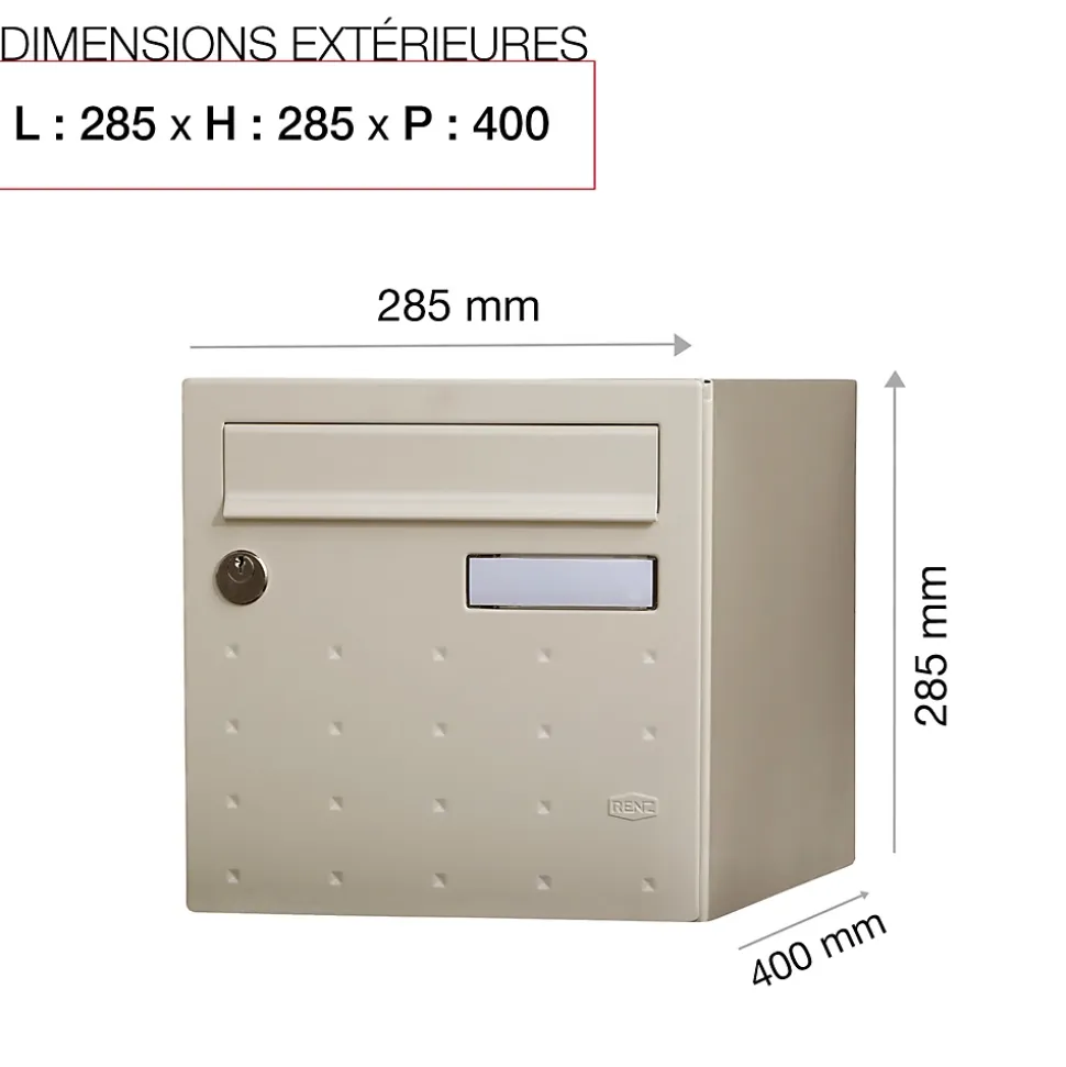 Boite aux lettres CubYsm 2 portes Ivoire 1015B