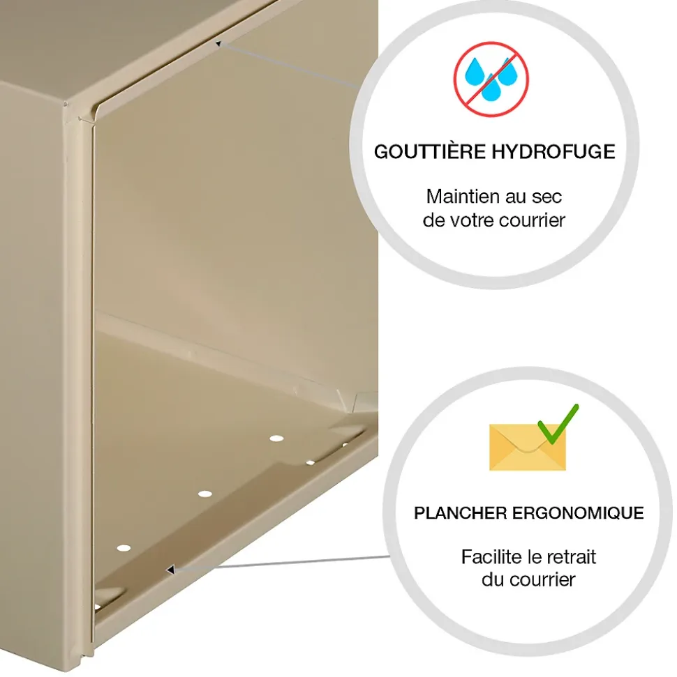 Boite aux lettres CubYsm 2 portes Ivoire 1015B