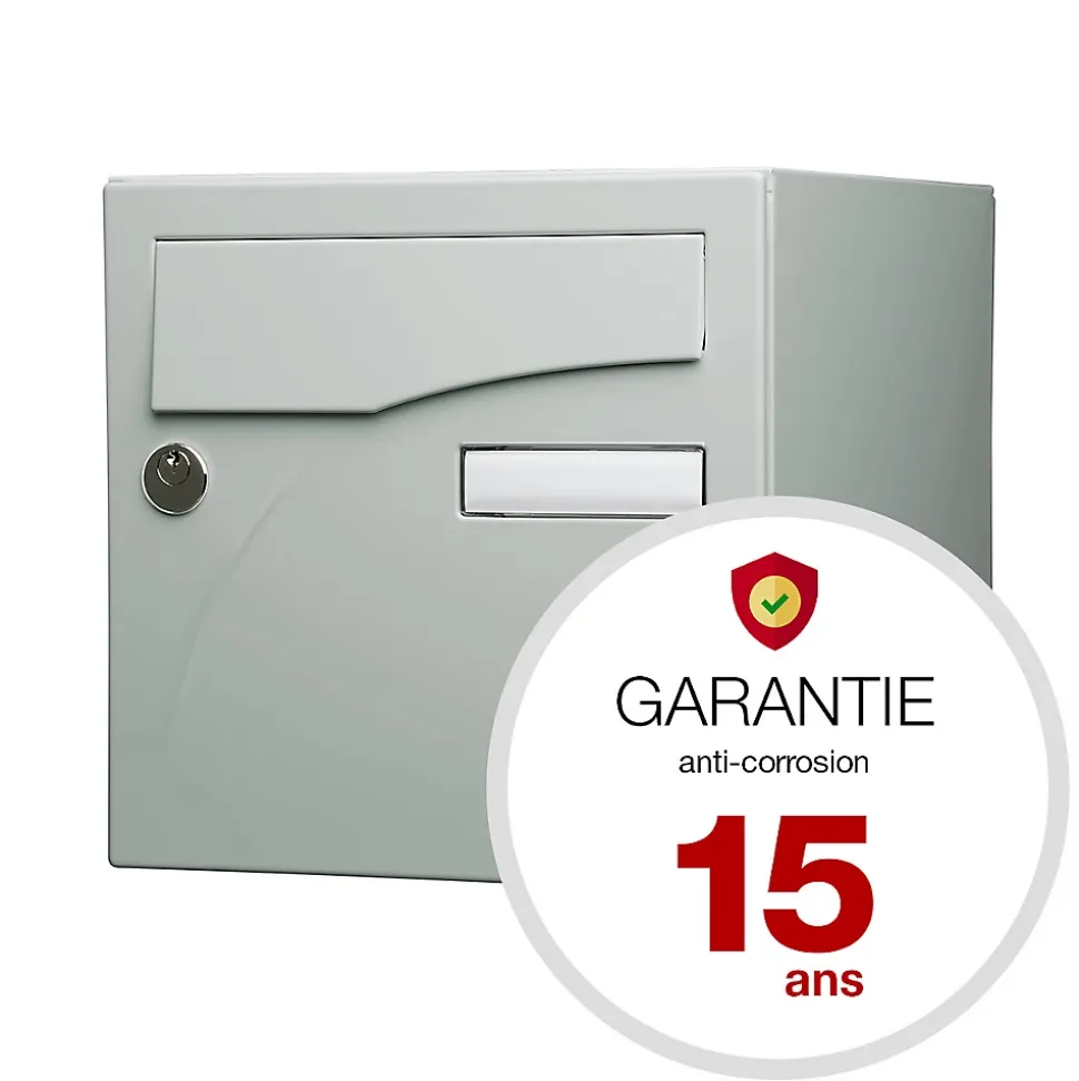 Boite aux lettres Préface 1 porte Gris polaire mat RAL 9006 M