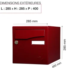 Boite aux lettres Préface 2 portes Rouge pourpre brillant 3004B