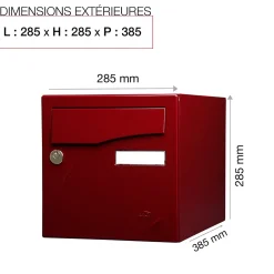 Boite aux lettres Préface 1 porte Rouge pourpre brillant RAL 3004B