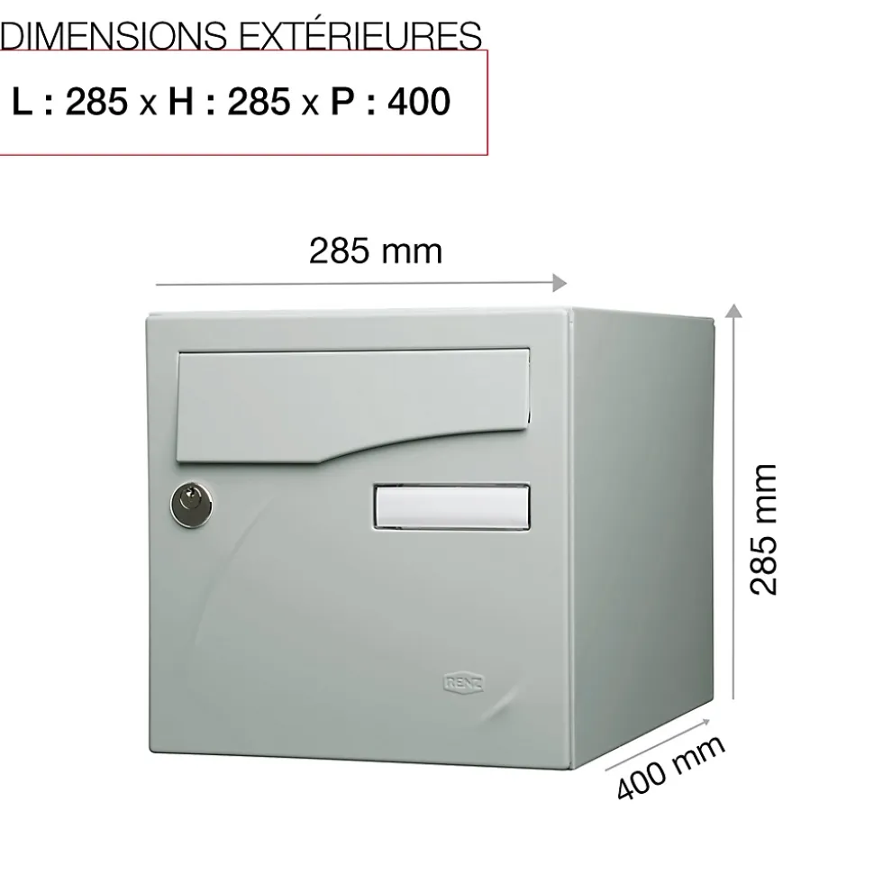 Boite aux lettres Préface 2 portes Gris polaire mat RAL 9006 M