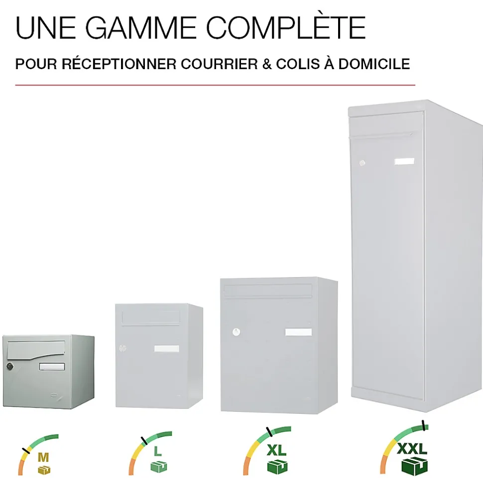 Boite aux lettres Préface 2 portes Gris polaire mat RAL 9006 M