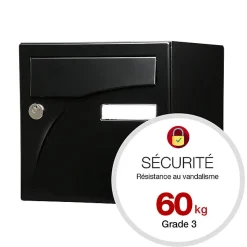 Boite aux lettres Préface 2 portes Noir mat RAL 9005M