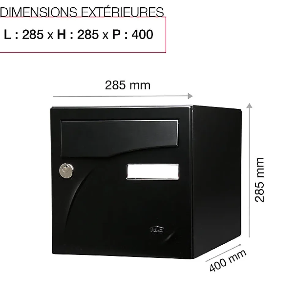 Boite aux lettres Préface 2 portes Noir mat RAL 9005M