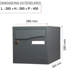 Boite aux lettres Préface 2 portes Gris anthracite RAL 7016M