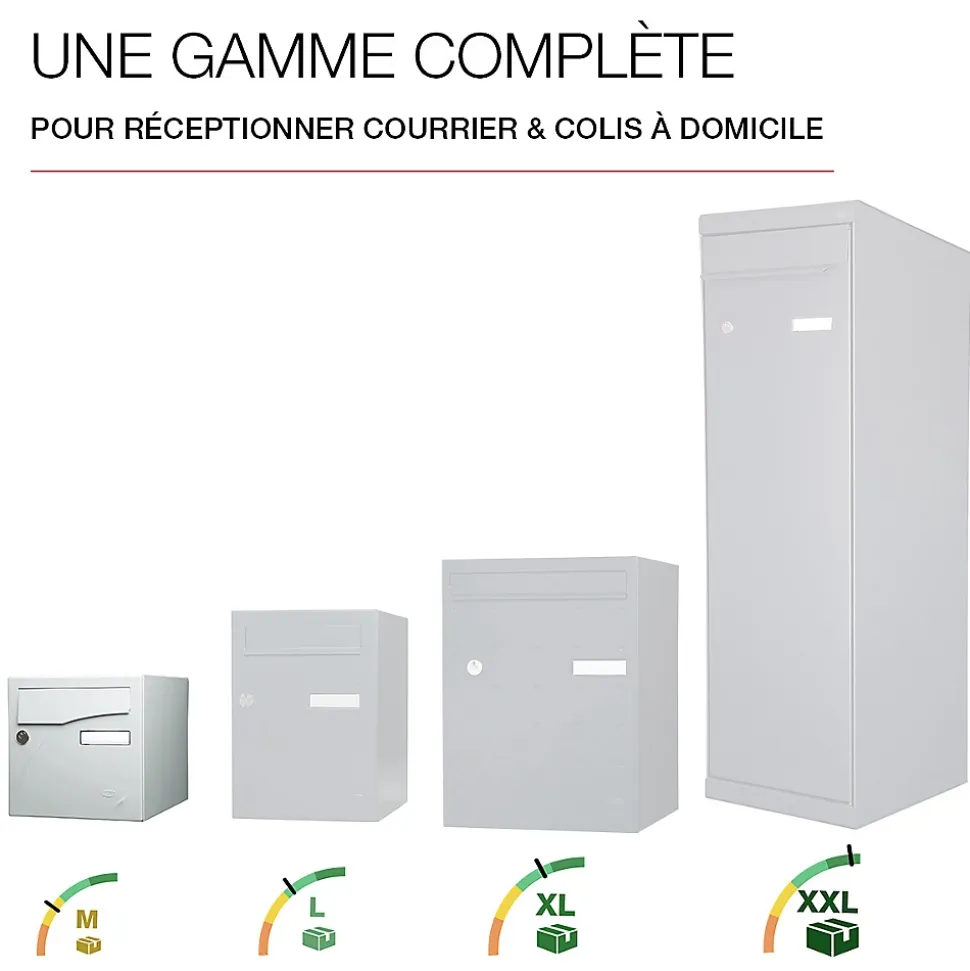 Boite aux lettres Préface 1 porte Gris clair brillant RAL 7035B