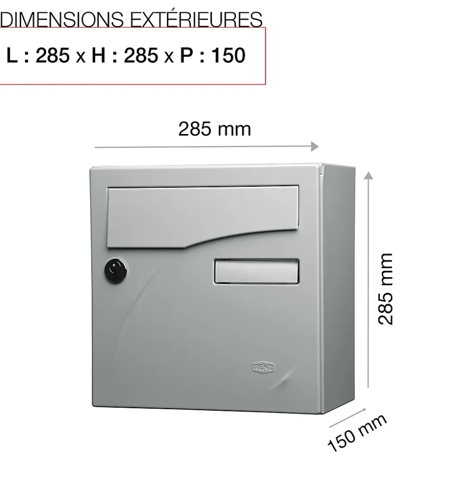 Boite aux lettres Préface compact Gris polaire mat RAL 9006 M