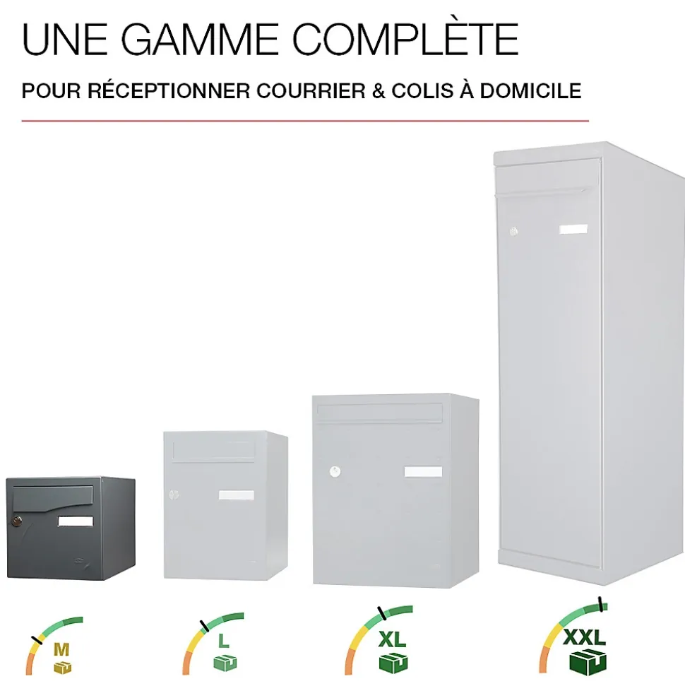 Boite aux lettres Préface 1 porte Gris anthracite mat RAL 7016 M