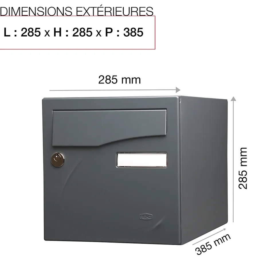 Boite aux lettres Préface 1 porte Gris anthracite mat RAL 7016 M