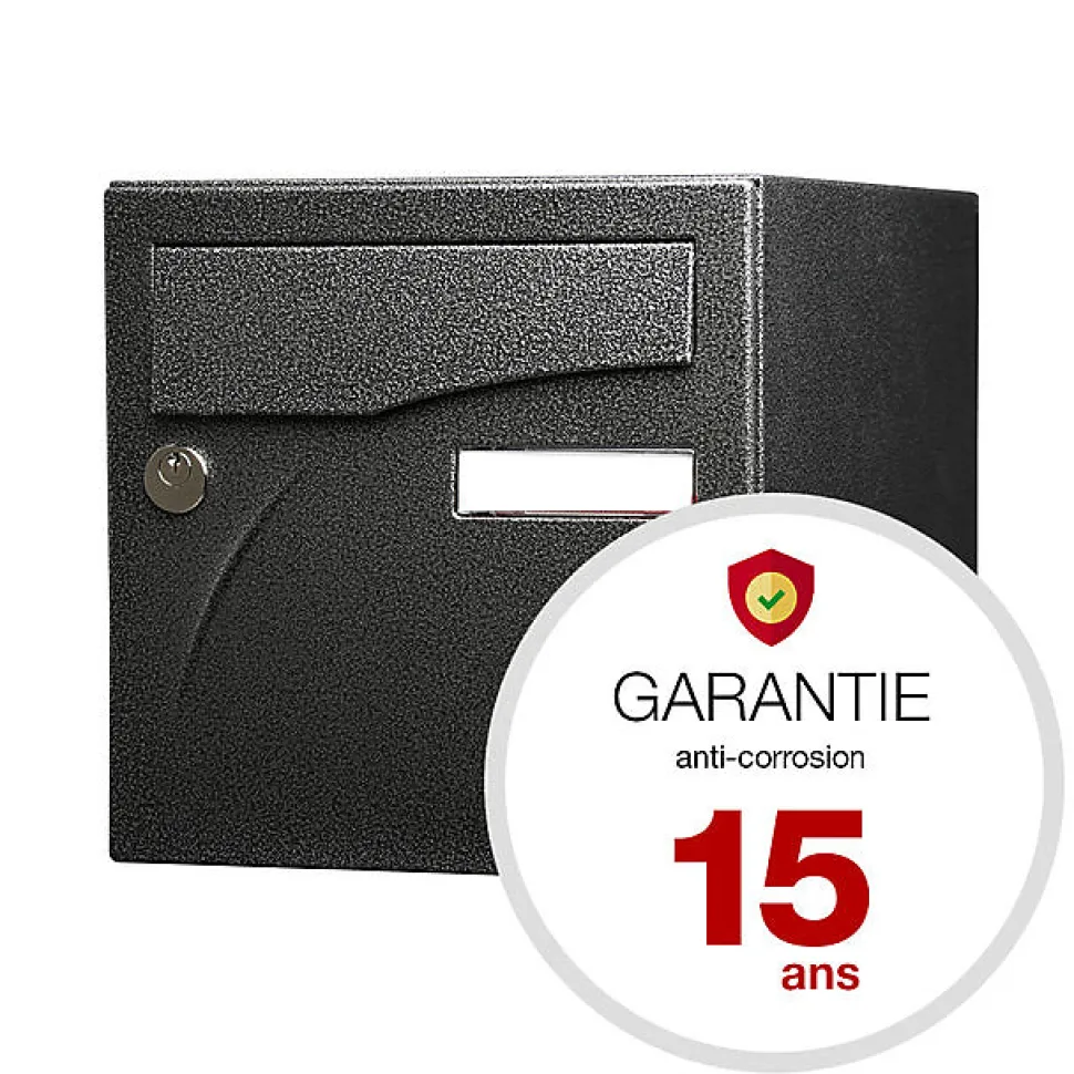 Boite aux lettres Préface 1 porte Noir décor RAL 9005D