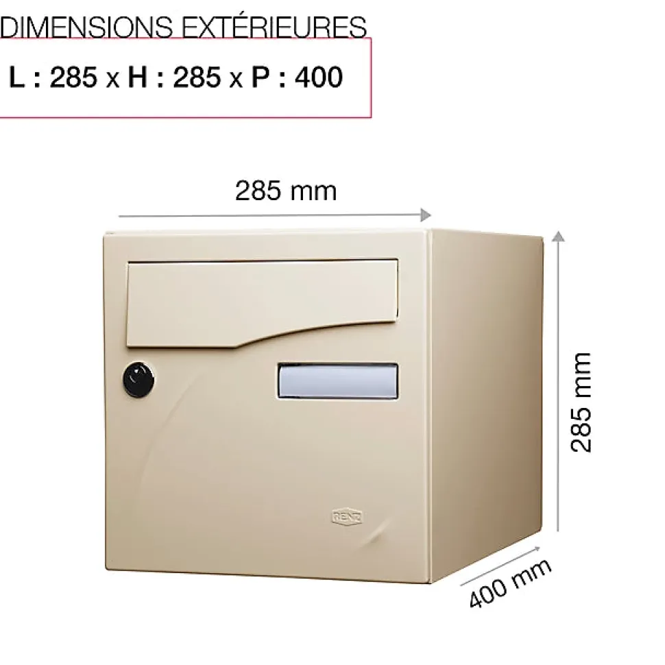 Boite aux lettres Préface 2 portes Ivoire brillant RAL 1015B