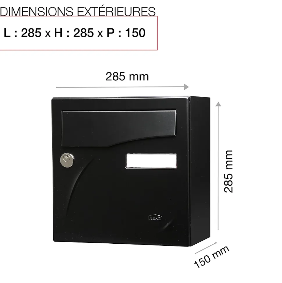 Boite aux lettres Préface compact Noir mat RAL 9005M