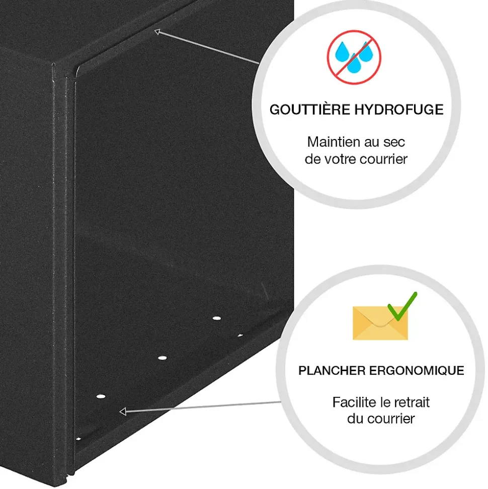 Boite aux lettres Préface 2 portes Noir Sablé RAL 2100 MS