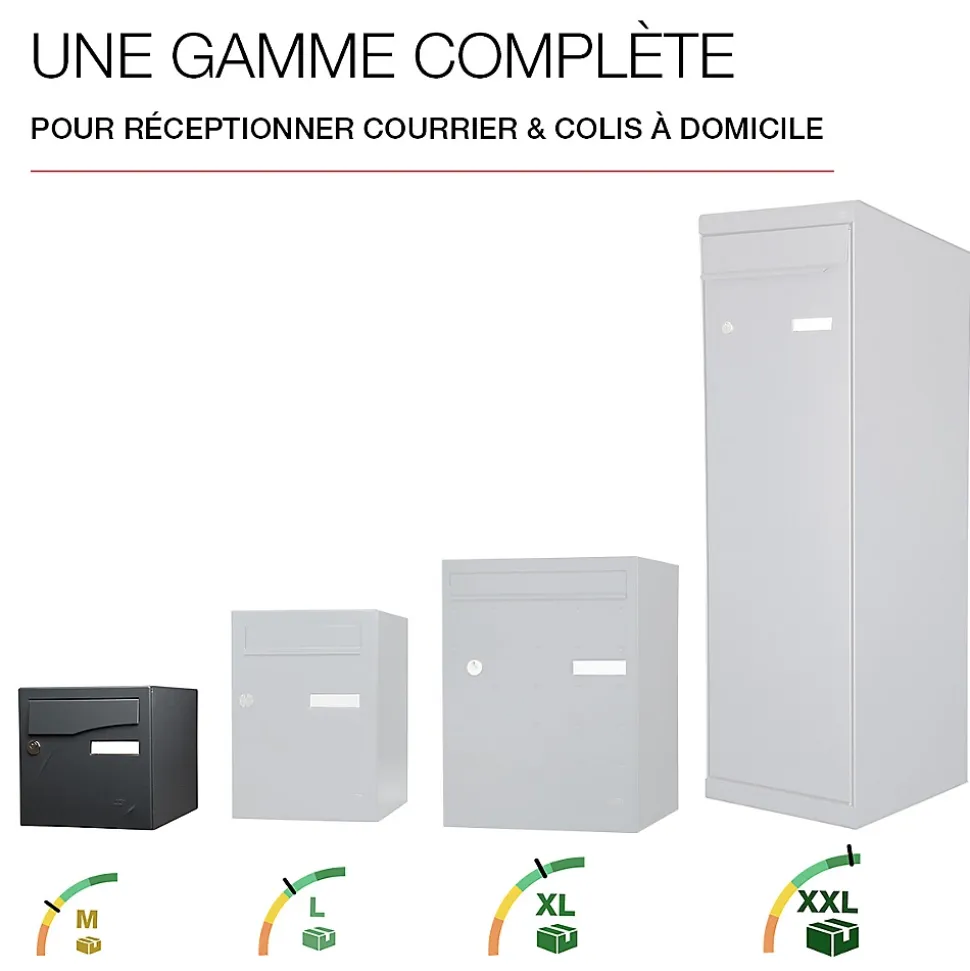 Boite aux lettres Préface 2 portes Noir Sablé RAL 2100 MS