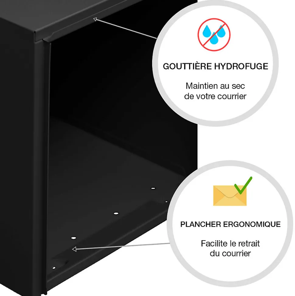 Boite aux lettres Préférence 2 portes noir mat 9005M