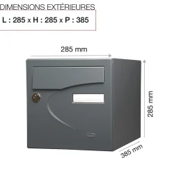 Boite aux lettres Préférence 1 porte gris anthracite mat 7016M