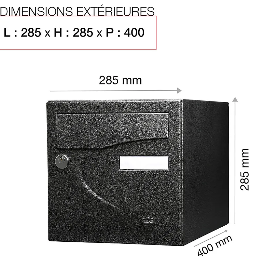 Boite aux lettres Préférence 2 portes noir décor RAL 9005D