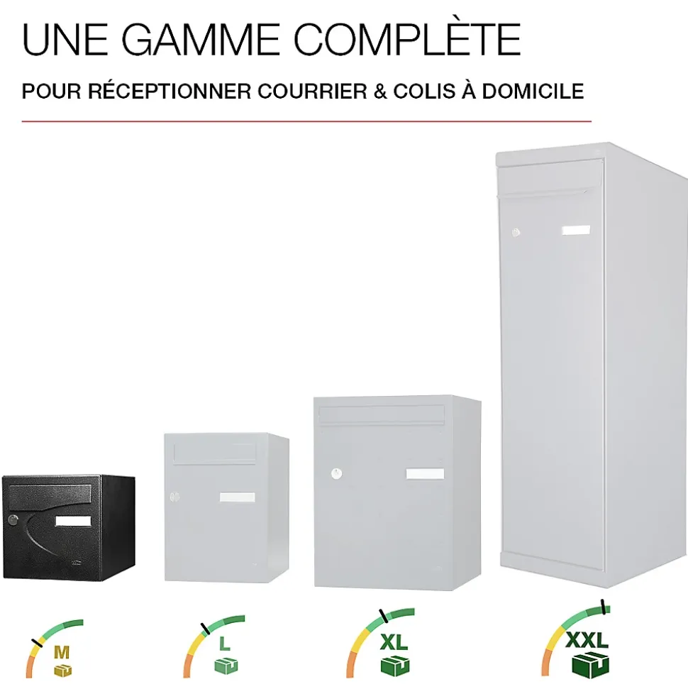 Boite aux lettres Préférence 2 portes noir décor RAL 9005D