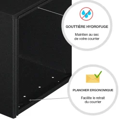 Boite aux lettres Préférence 2 portes noir décor RAL 9005D