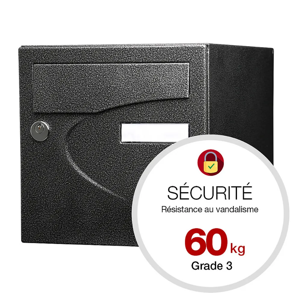 Boite aux lettres Préférence 2 portes noir décor RAL 9005D