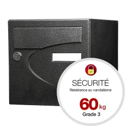 Boite aux lettres Préférence 1 porte noir décor RAL 9005 D