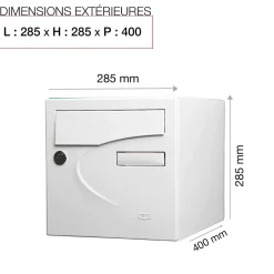 Boite aux lettres Préférence 2 portes blanc brillant 9016B