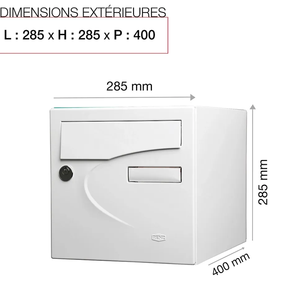 Boite aux lettres Préférence 2 portes blanc brillant 9016B