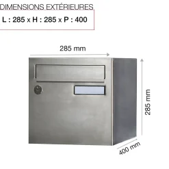 Boite aux lettres Rivage 2 portes inox brossé