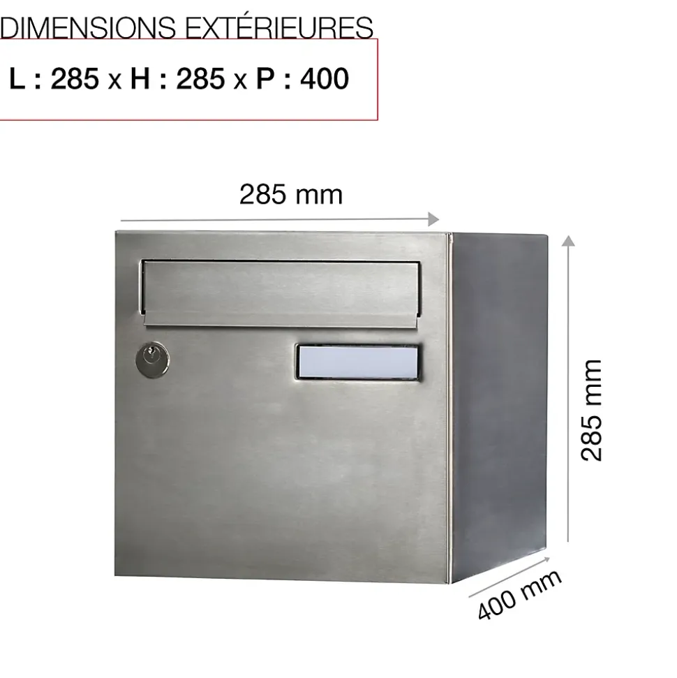 Boite aux lettres Rivage 2 portes inox brossé