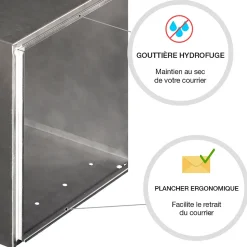 Boite aux lettres Rivage 2 portes inox brossé