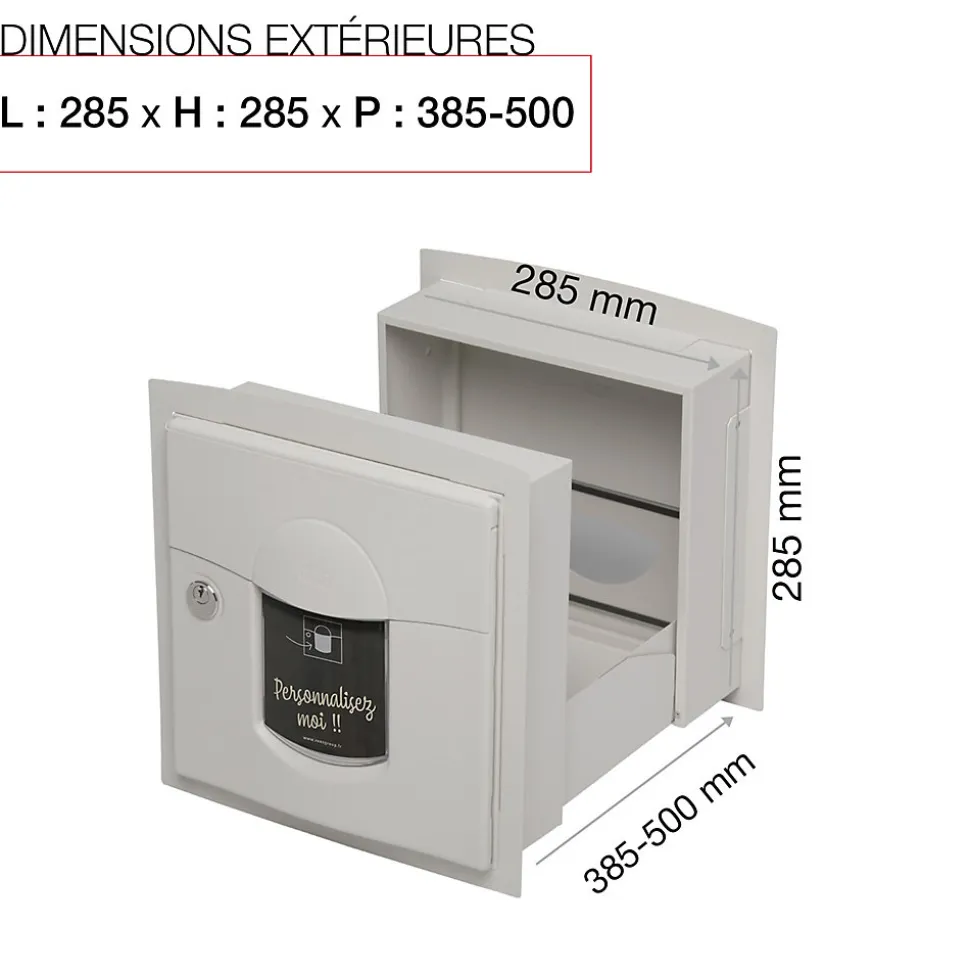 Boite aux lettres Soléa à encastrer 2 portes Blanc mat 9010M
