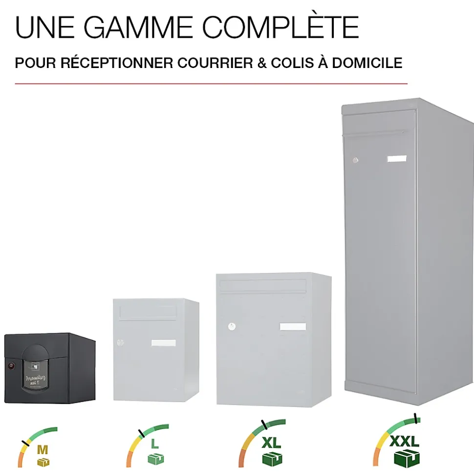 Boite aux lettres Soléa 1 porte Noir Sablé 2100 MS