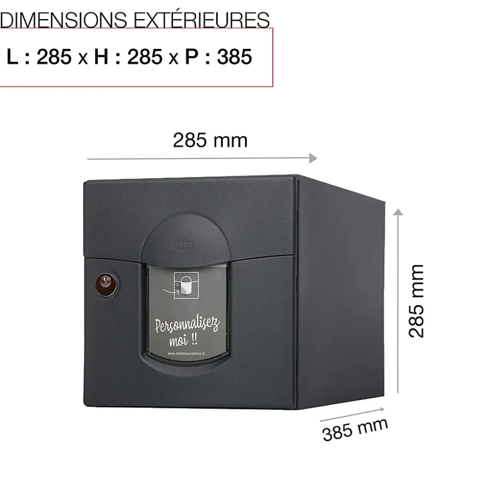 Boite aux lettres Soléa 1 porte Noir Sablé 2100 MS
