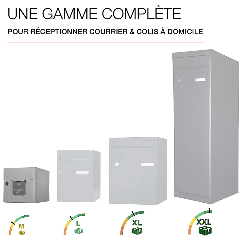 Boite aux lettres Soléa 1 porte Ton pierre aspect sablé RAL 1013MS