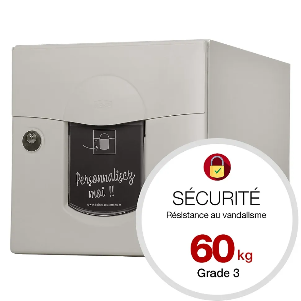 Boite aux lettres Soléa 1 porte Ton pierre aspect sablé RAL 1013MS