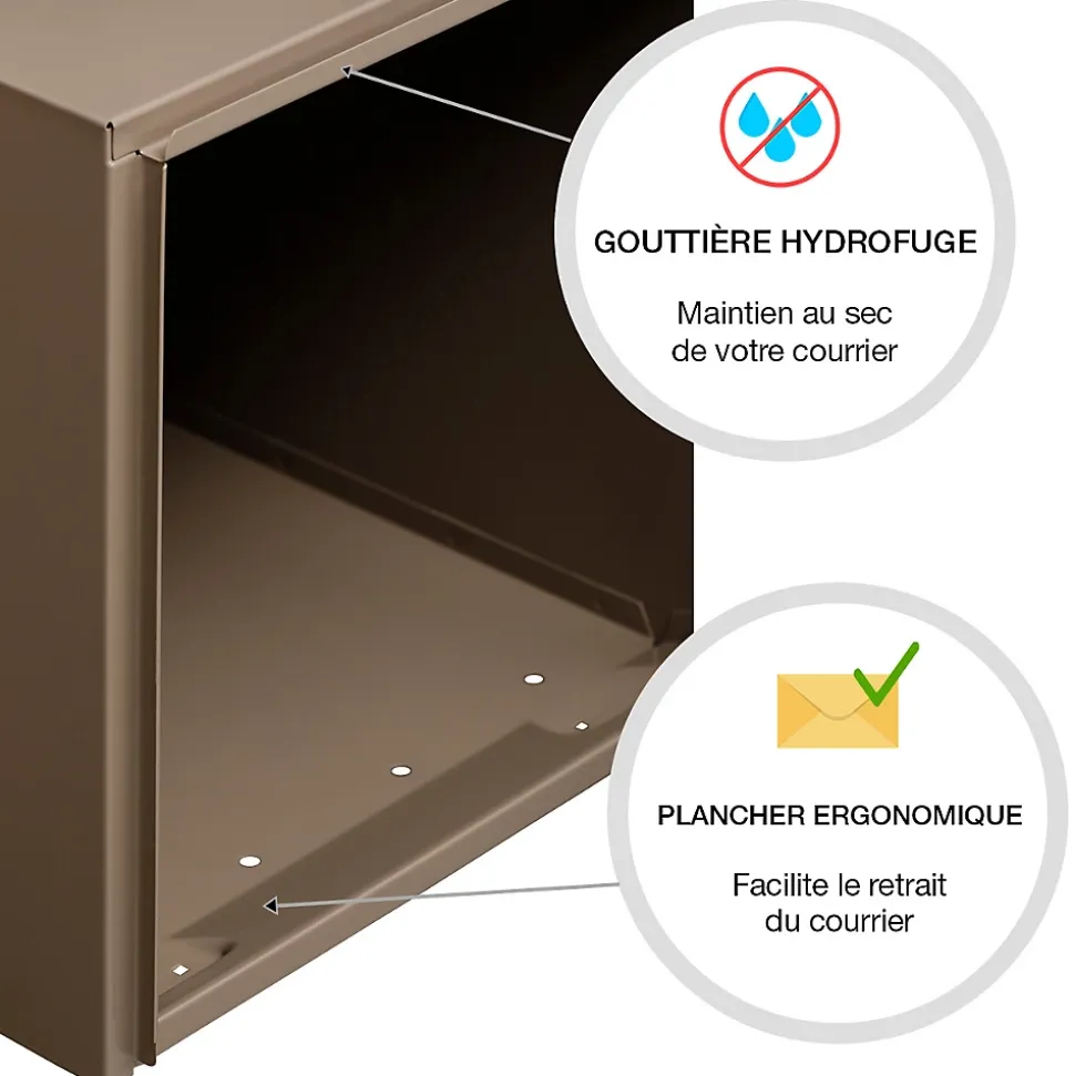 Boite aux lettres Soléa 2 portes taupe RAL 7006 B