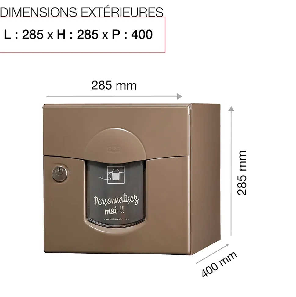 Boite aux lettres Soléa 2 portes taupe RAL 7006 B